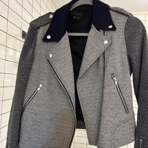 Theory Gray Tweed Jacket blazer size medium ex condition